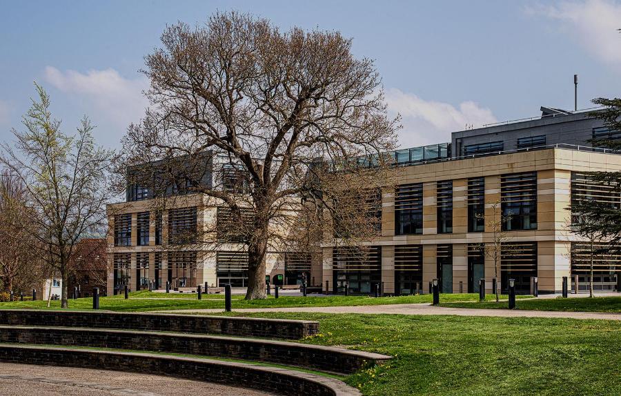 A picture of the outside of Commons Building