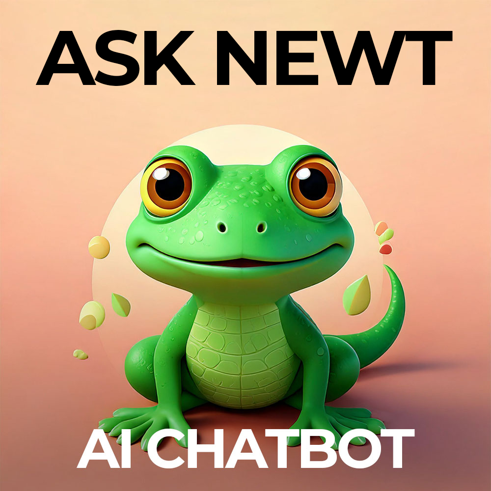 Newt AI Chatbot image - a green frog