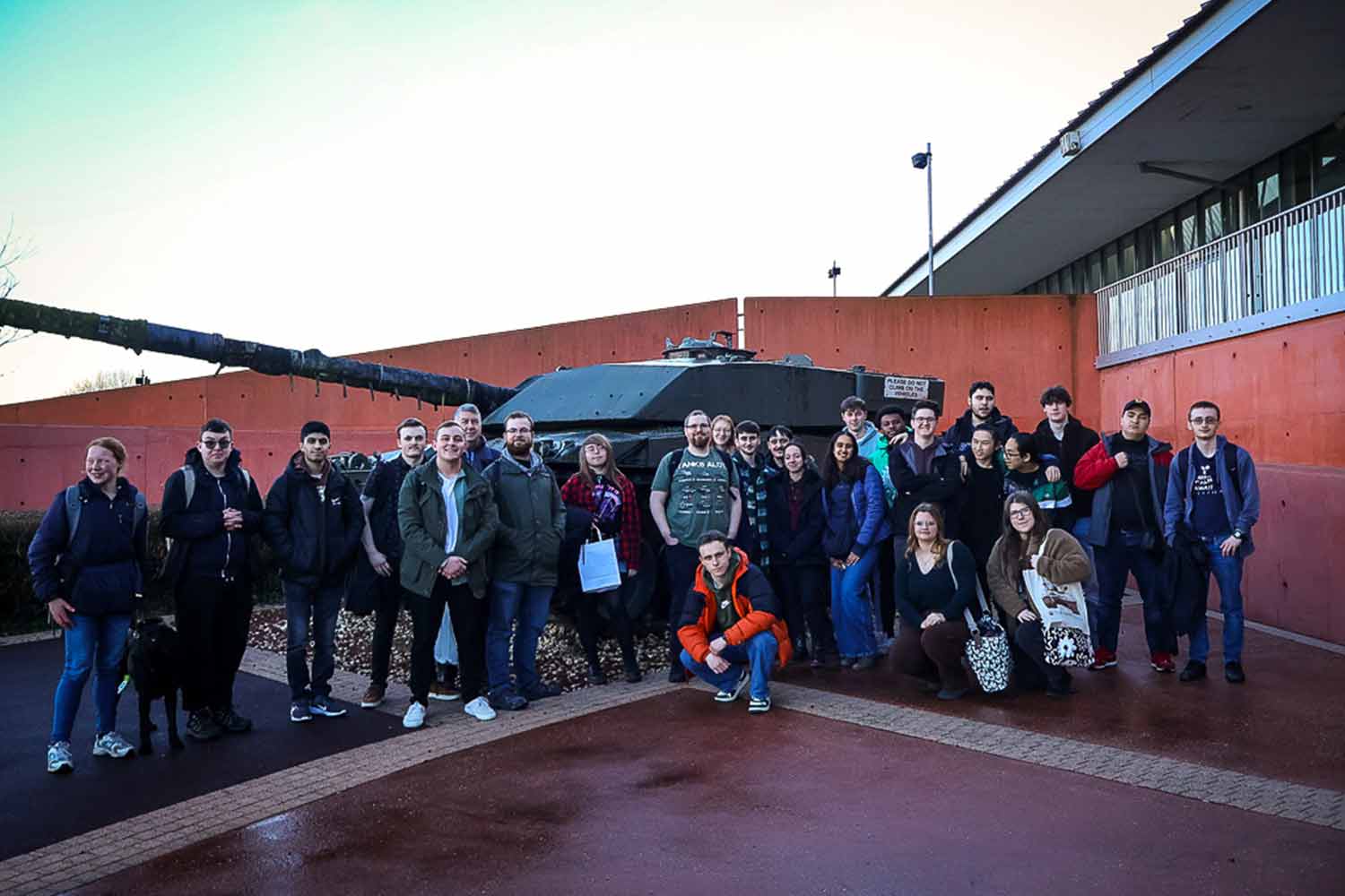 Image of group of students at the tank museum
