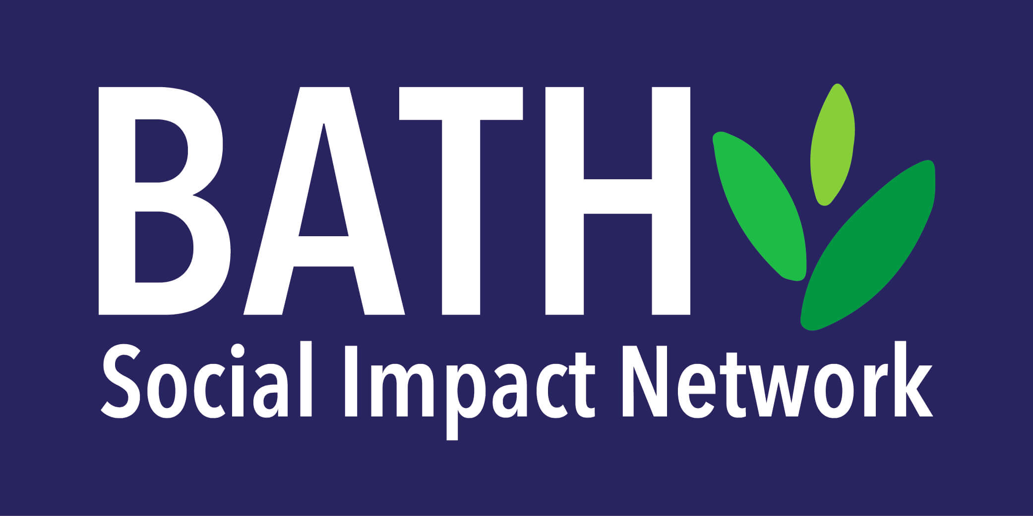a blue background with the words Bath Social Impact Network in white.