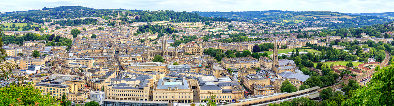 Aerial view of Bath city