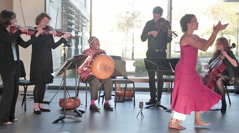 Performance with musicians and a dancer