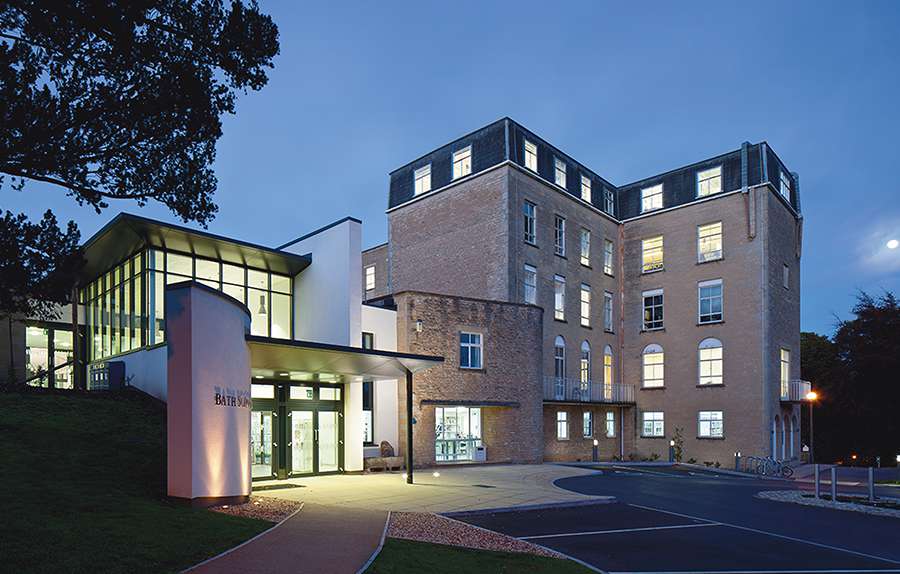 Sion Hill campus at night