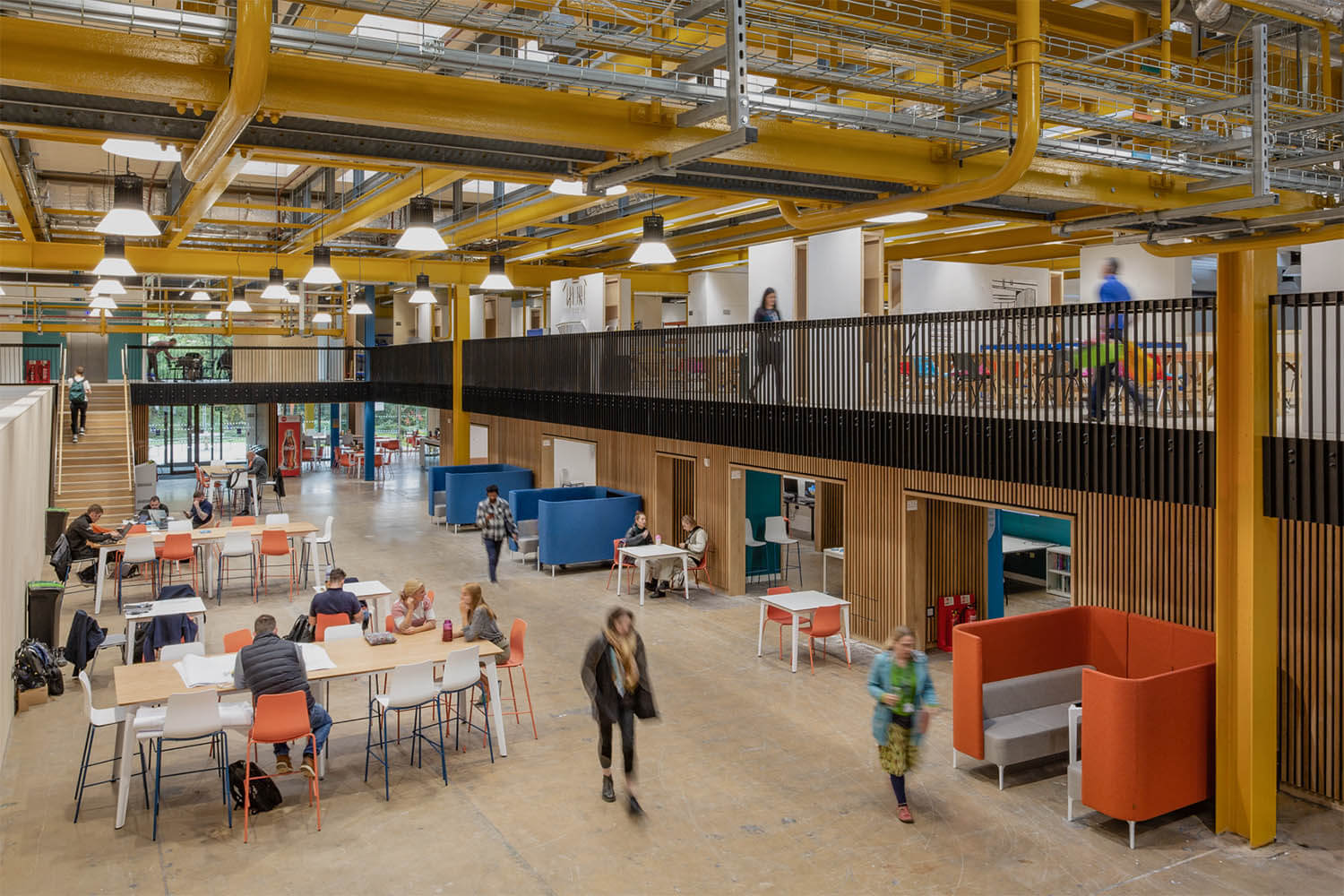 Internal view of Bath Spa University Locksbrook Campus atrium