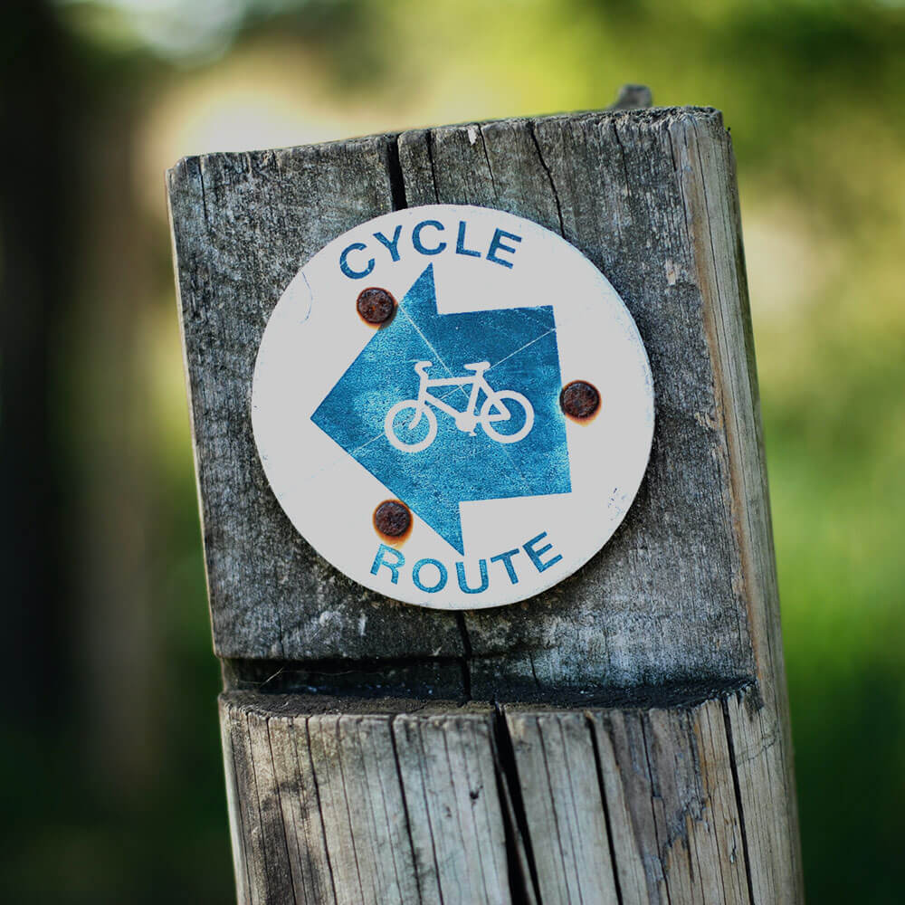 Cycle route sign