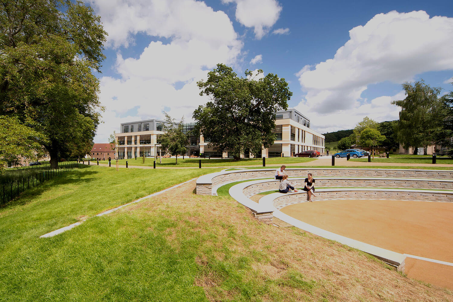 Newton Park grounds with the Commons building in the background