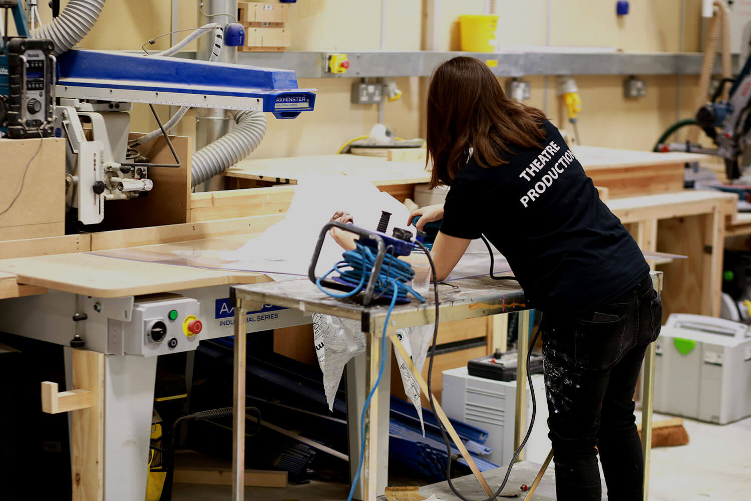 Student working in our carpentry workshops