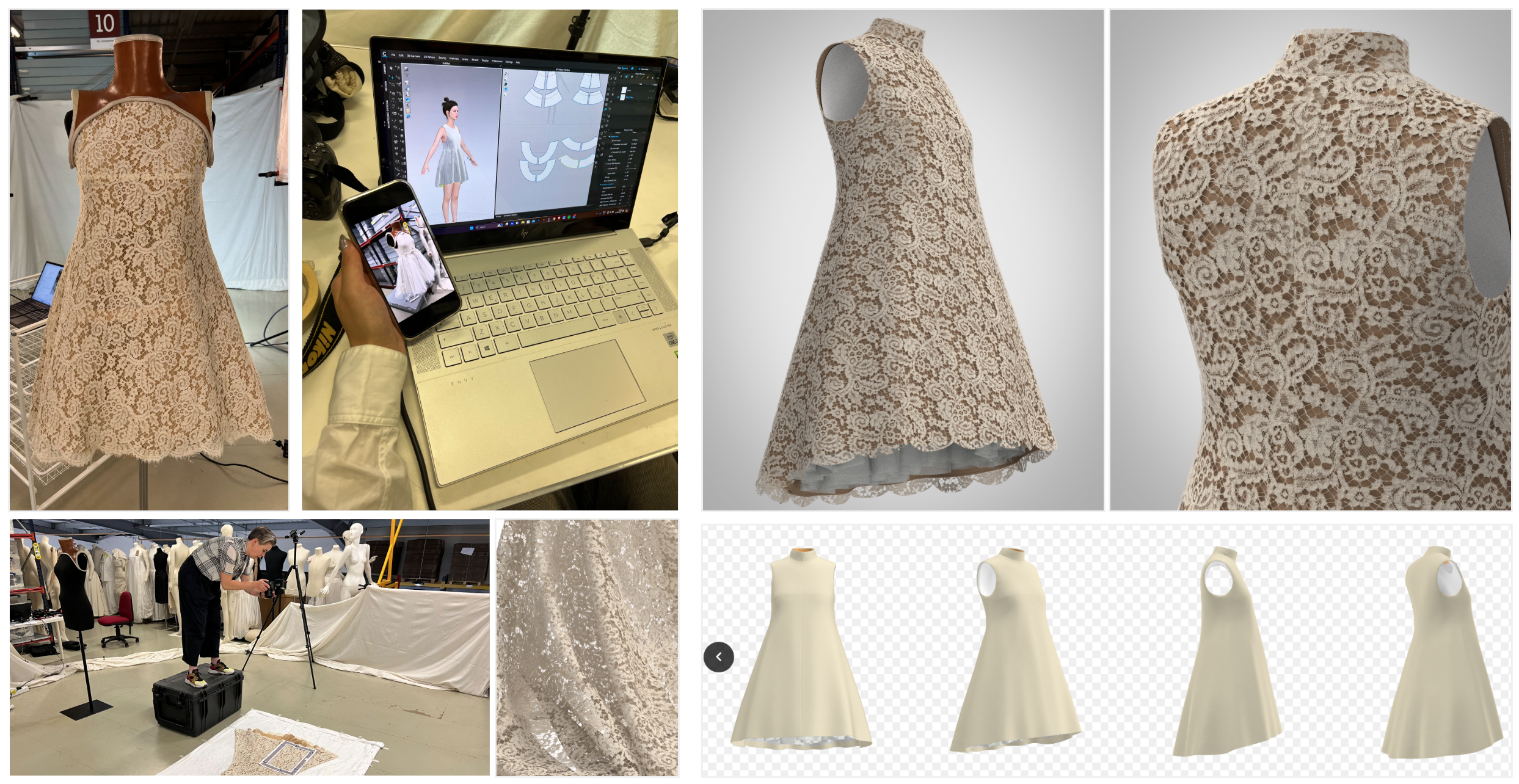 Pattern creation and render of 1999 Alexander McQueen dress in CLO and textile digitisation process