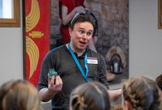 James at work at the Roman Baths