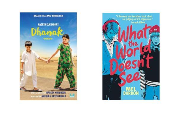 Two book covers dhamak and what the world doesn't see