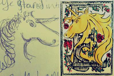 Sketches of unicorns