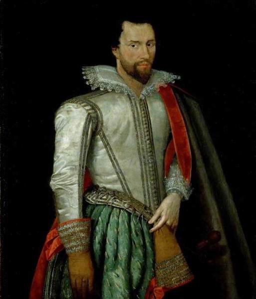 A painting of Sir Thomas Holte wearing gloves