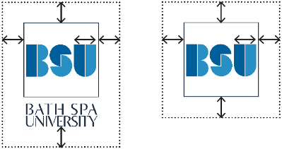 Bath Spa University logo spacing guide