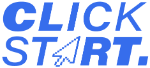the logo for click start