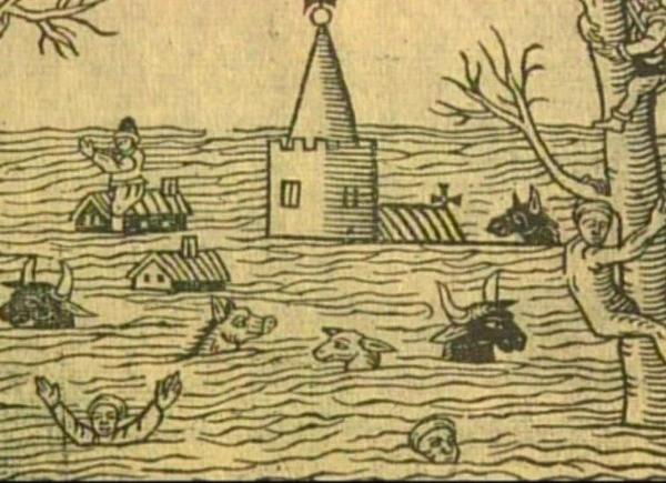 Contemporary woodcut of the 1607 flood
