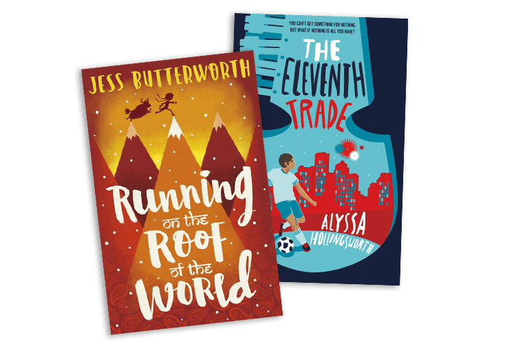 Book jackets for Running on the Roof of the World and The Eleventh Trade