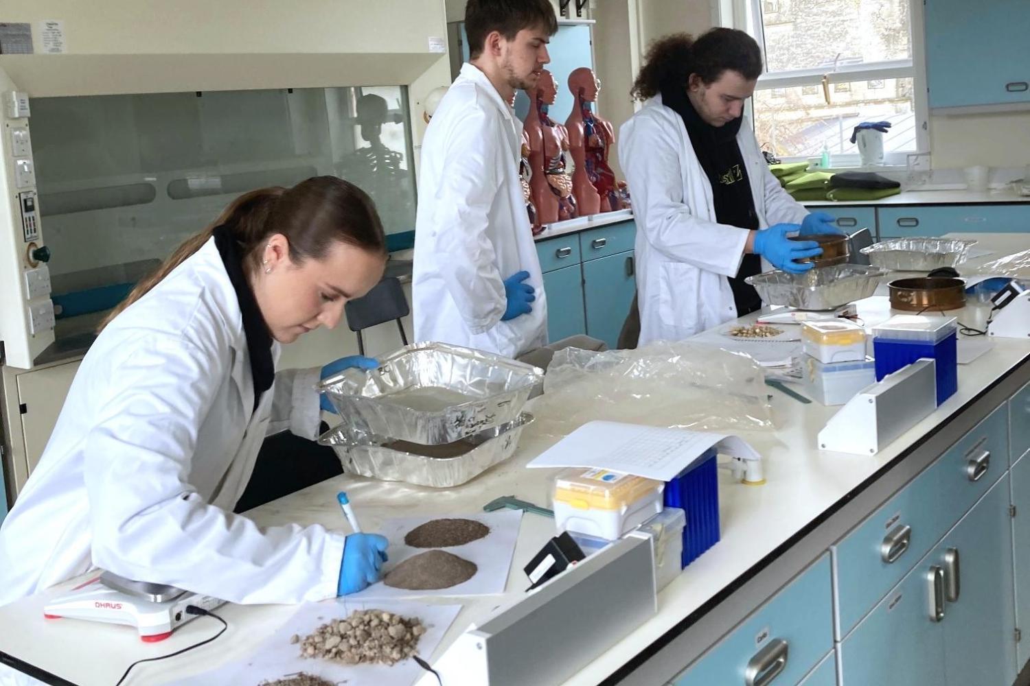 A geography experiment taking place in the geography labs