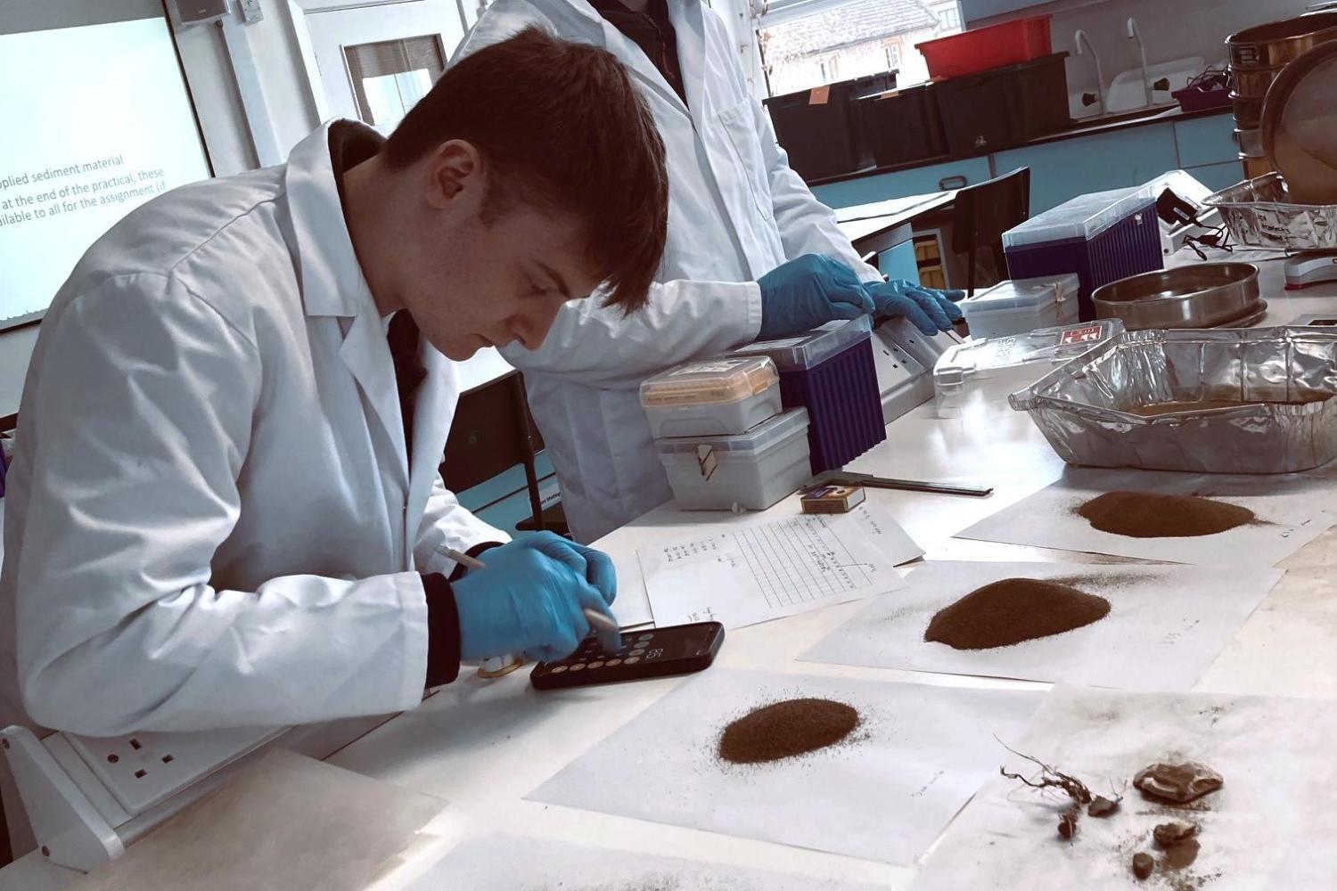 A geography experiment taking place in the geography labs