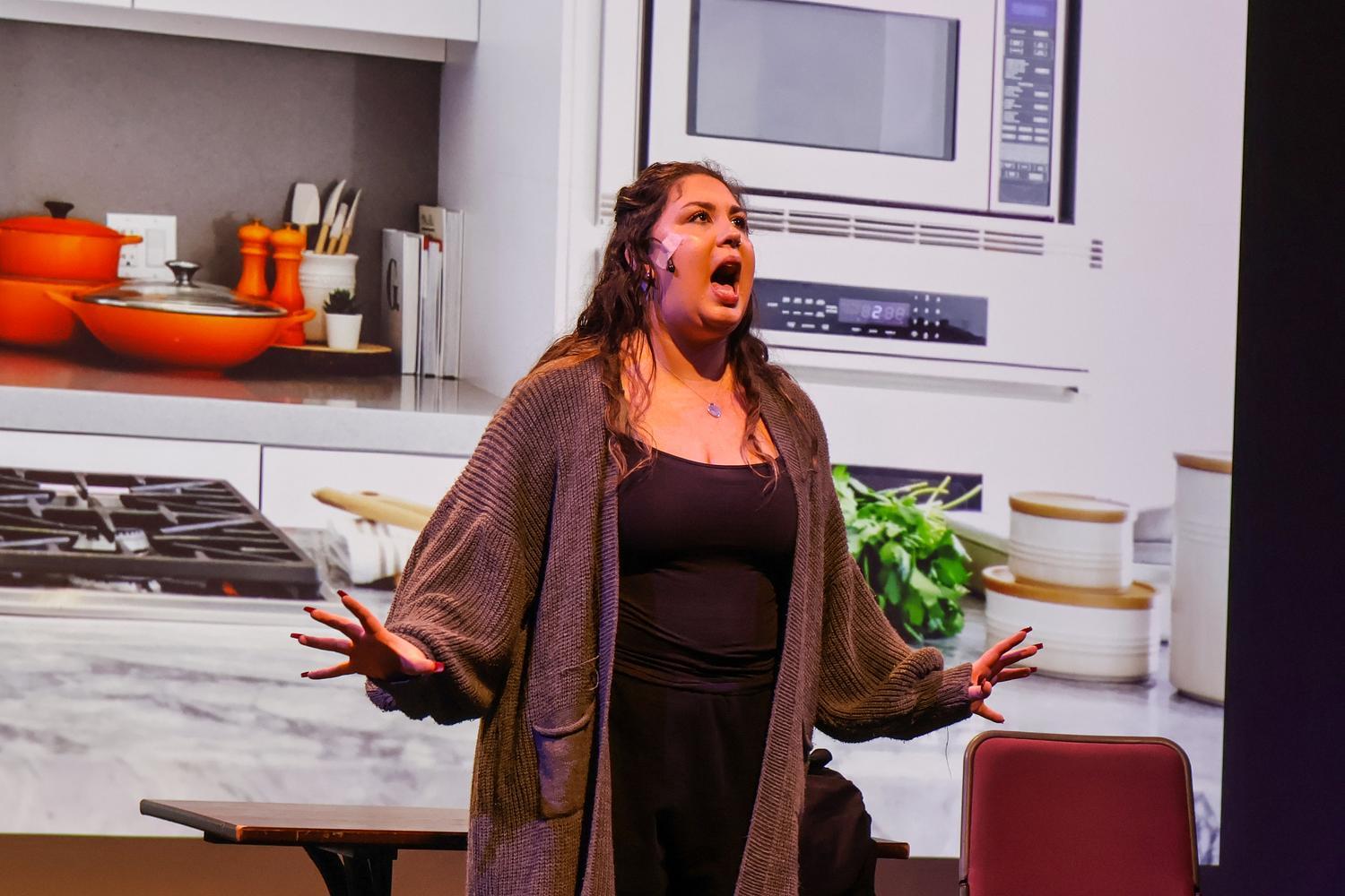 A person singing with text overlaid that says Musical Theatre at BSU