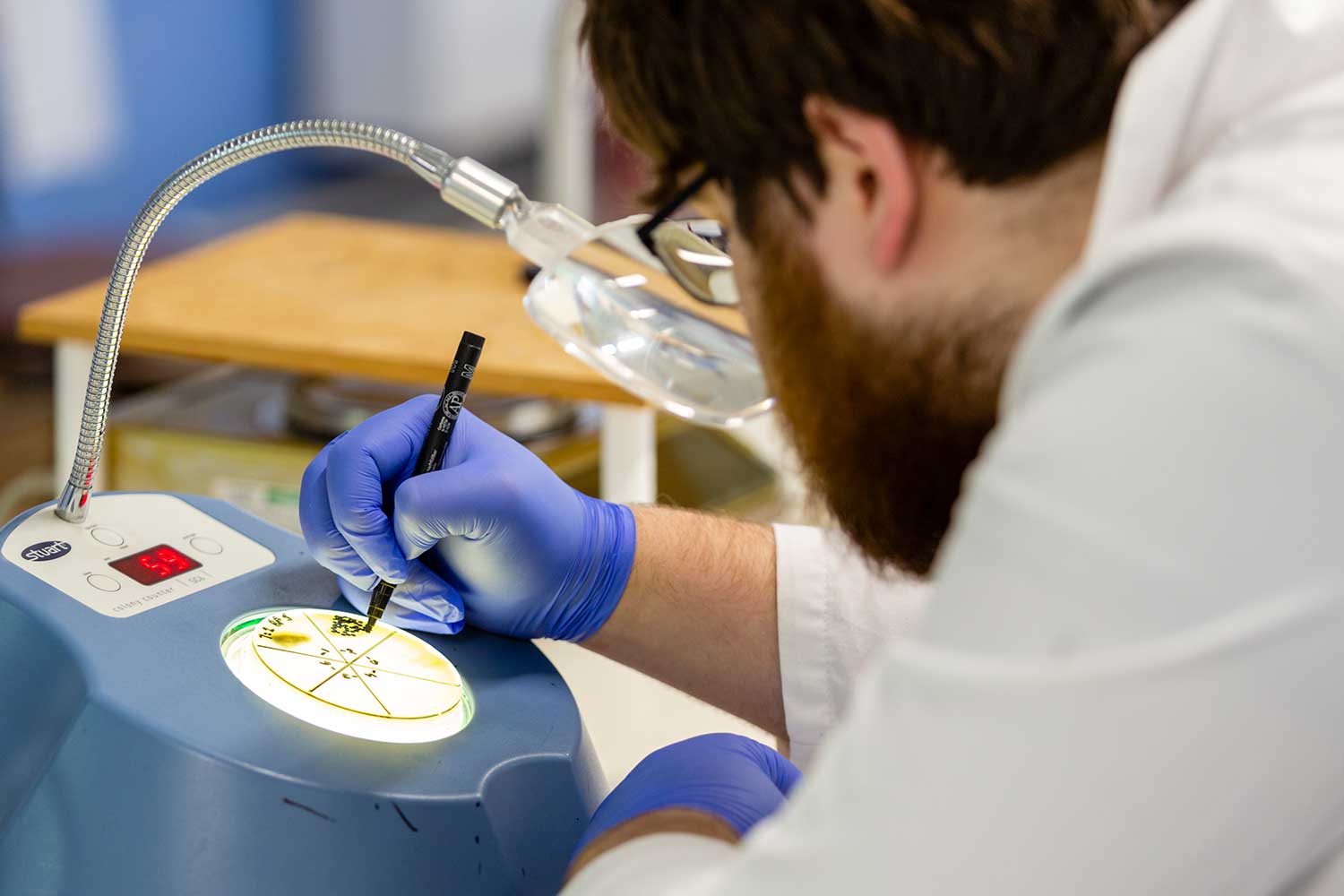 A close up of a student conducting a science experiment