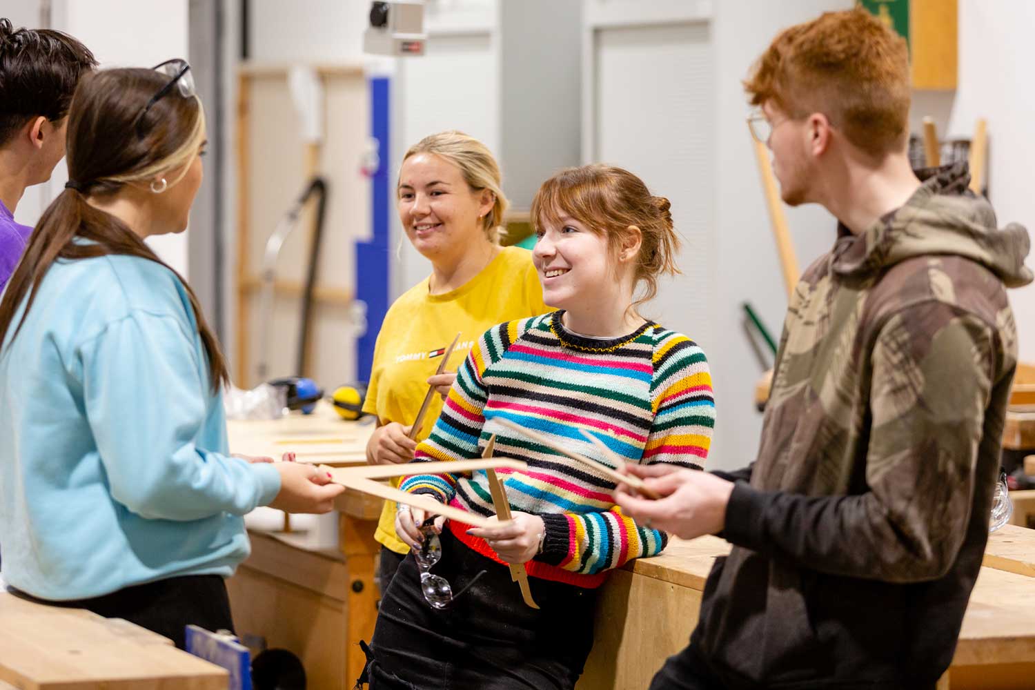 Product Design students laughing and smiling