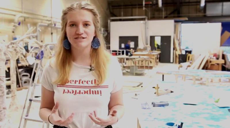 Student in a theatre workshop