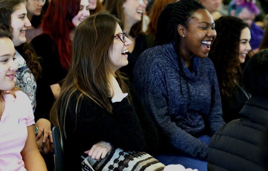 Laughing students