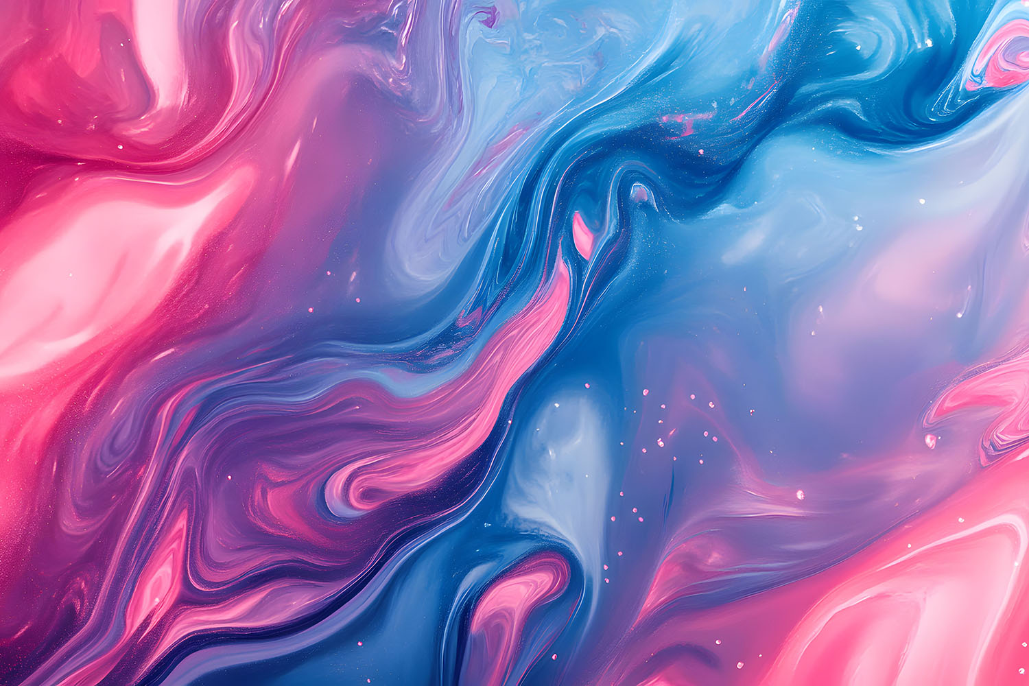Generative AI image of pink and blue paint swirls