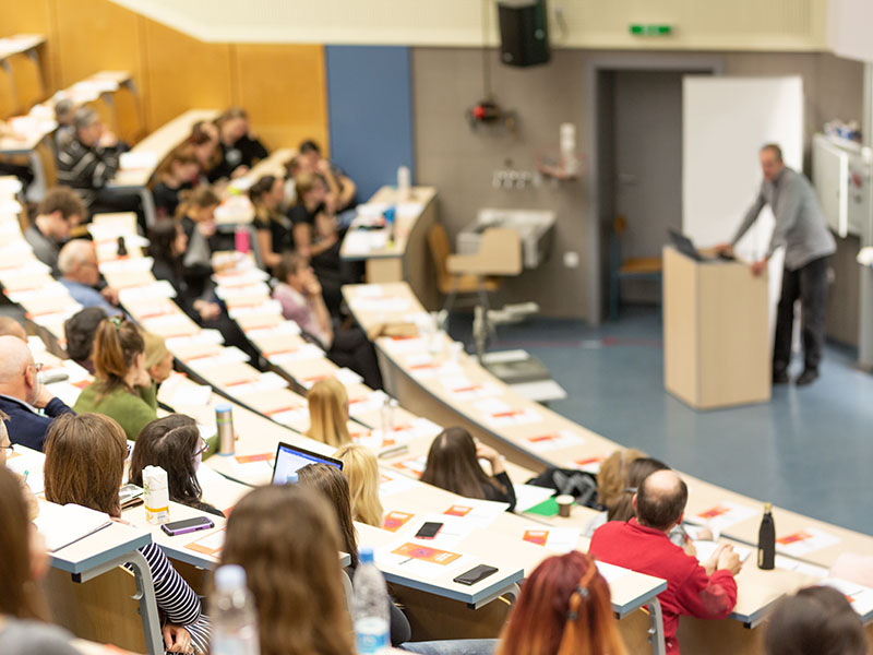 Students in a lecture theatre