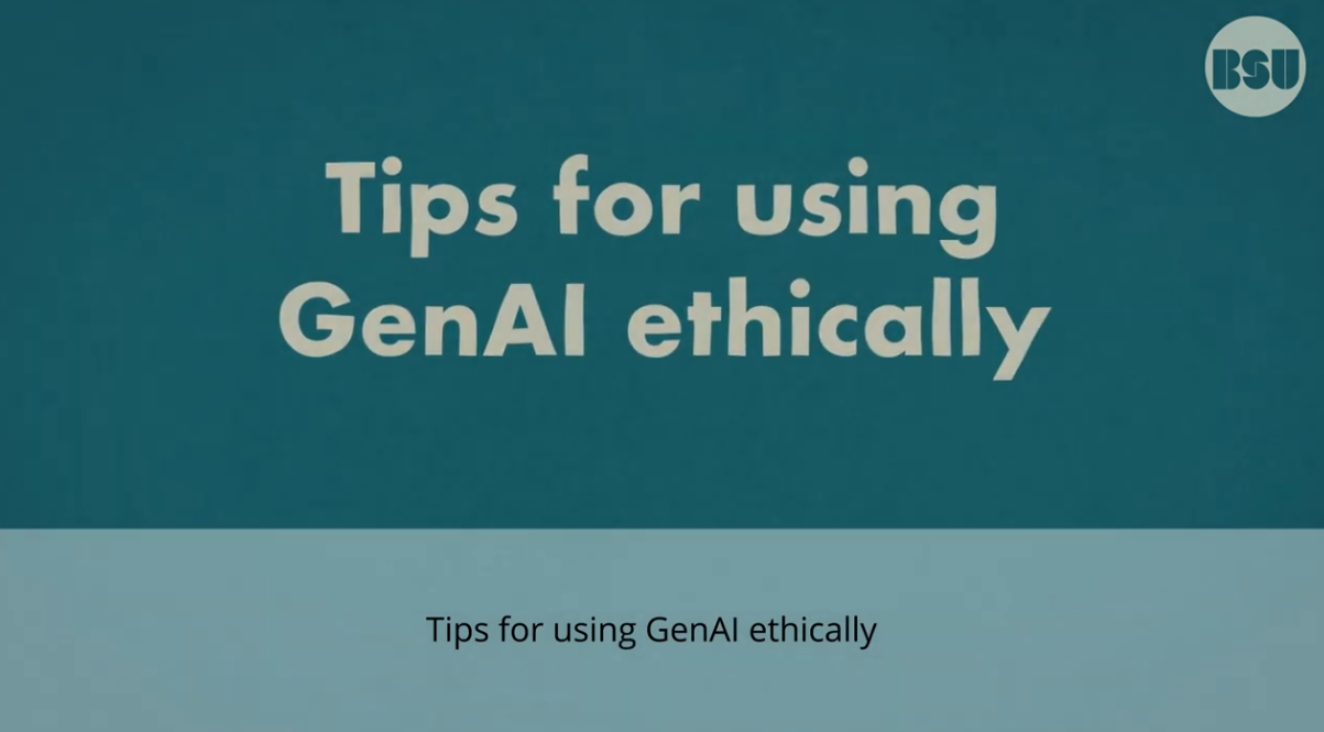 Thumbnail for a youtube video on using GenAi Ethically
