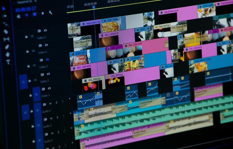 A screenshot of a video time line in Video Editor Works.