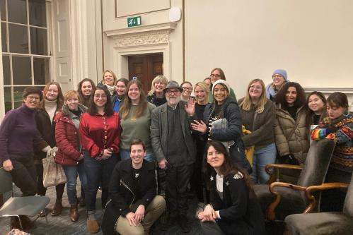 Students posing with Barry Cunningham