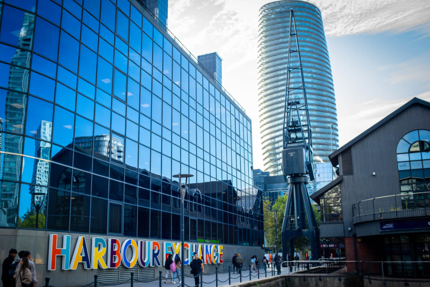 Exterior shot of the BSU Canary Wharf site in London
