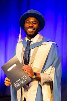 Carl Anka with his honorary doctorate