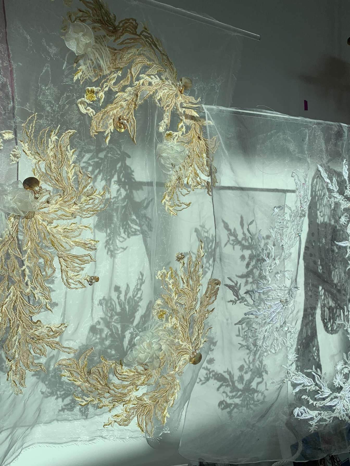 A collection of hand-embroidered veils