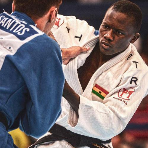 Two men in a judo match