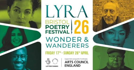 A banner promoting the Lyra Bristol Poetry Festival
