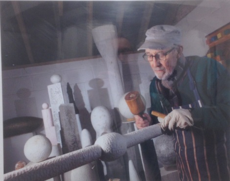 Michael Pennie working on the ceremonial mace in his studio