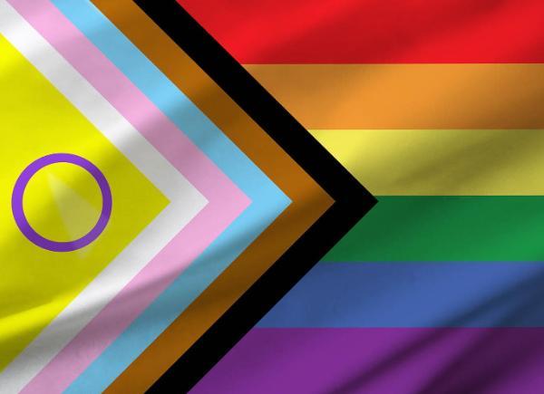 The Pride flag representing people from the LGBTQIA+ community