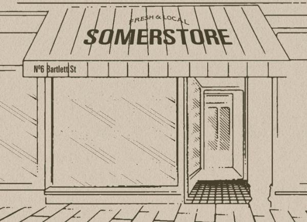 A sketch design of the new Bath Spa University Somer Shop