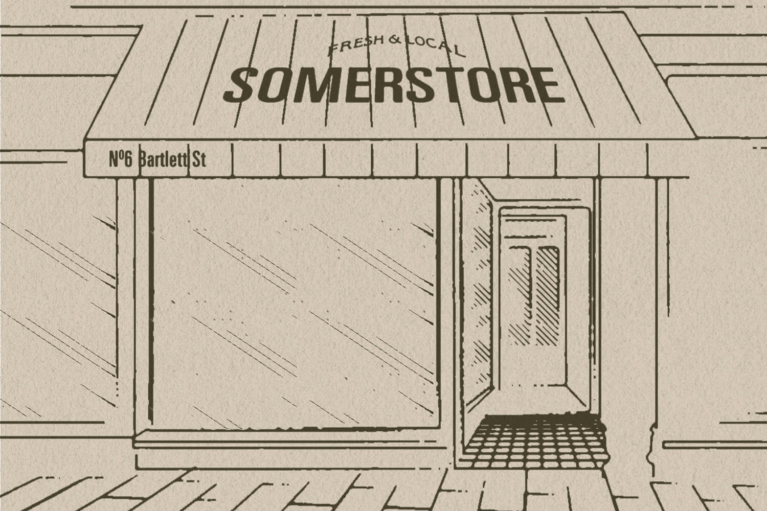 A sketch design of the new Bath Spa University Somer Shop