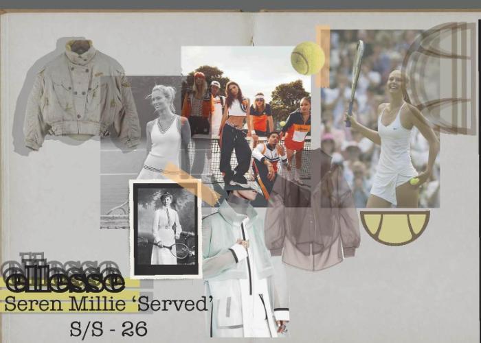 A design board of tennis outfits
