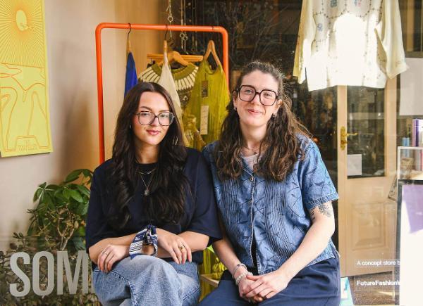 Two women sat together at the Somer store
