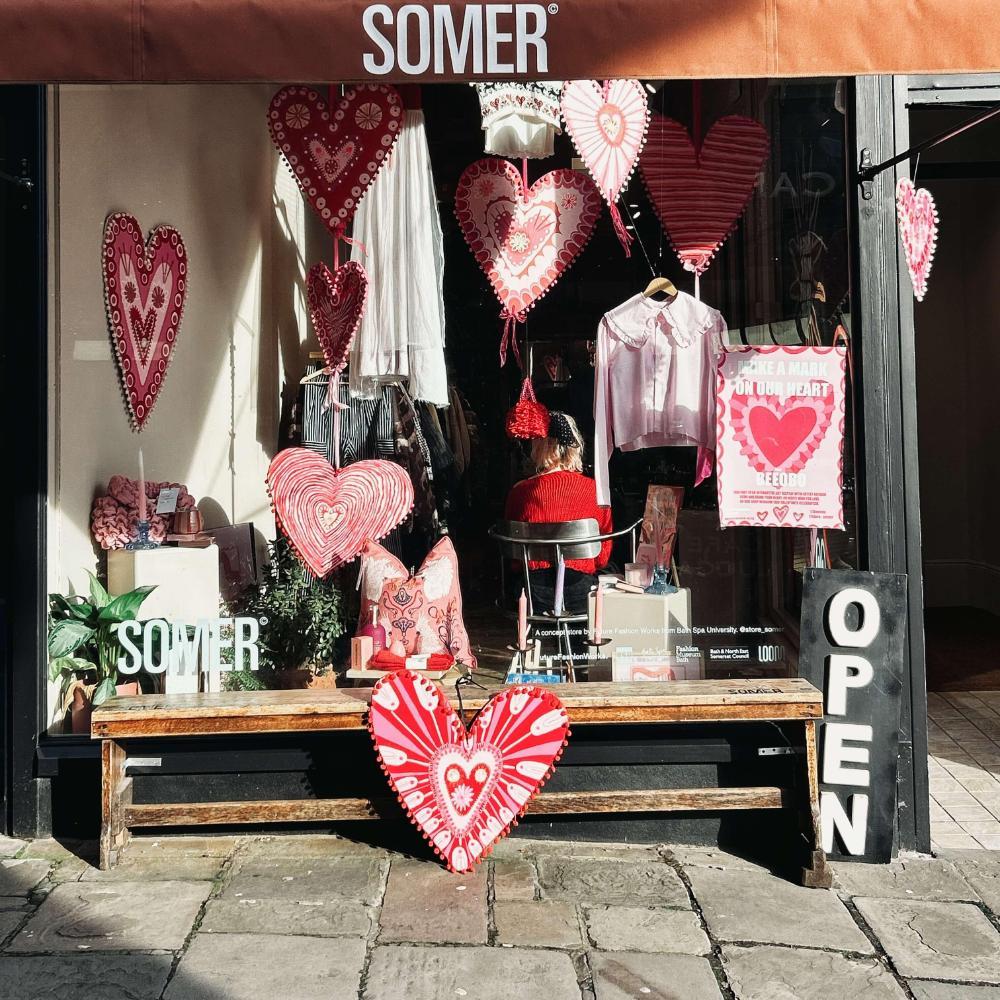 A Valentines window display