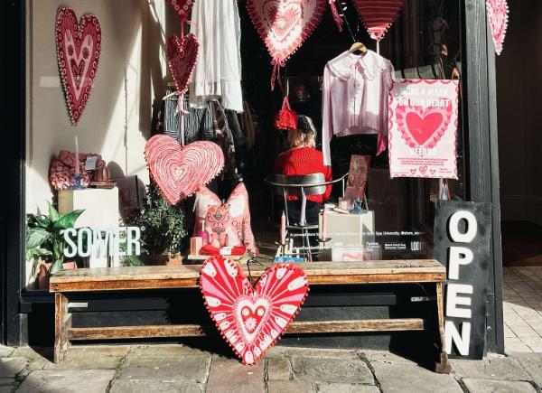 A Valentines window display