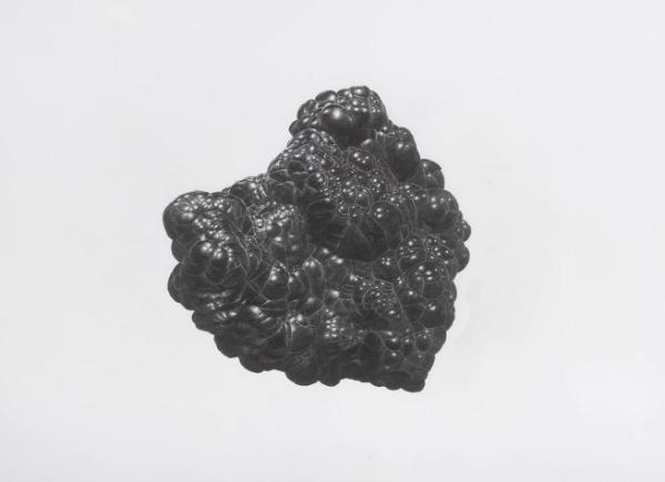 A pencil drawing of an abstract object.