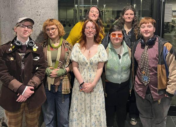 The UniSlam team pose for a photo during the event