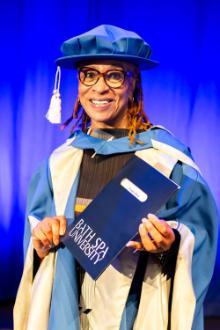 Veronica Ryan with her honorary doctorate