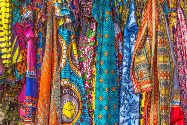 Image of swatches of colourful patterned fabric