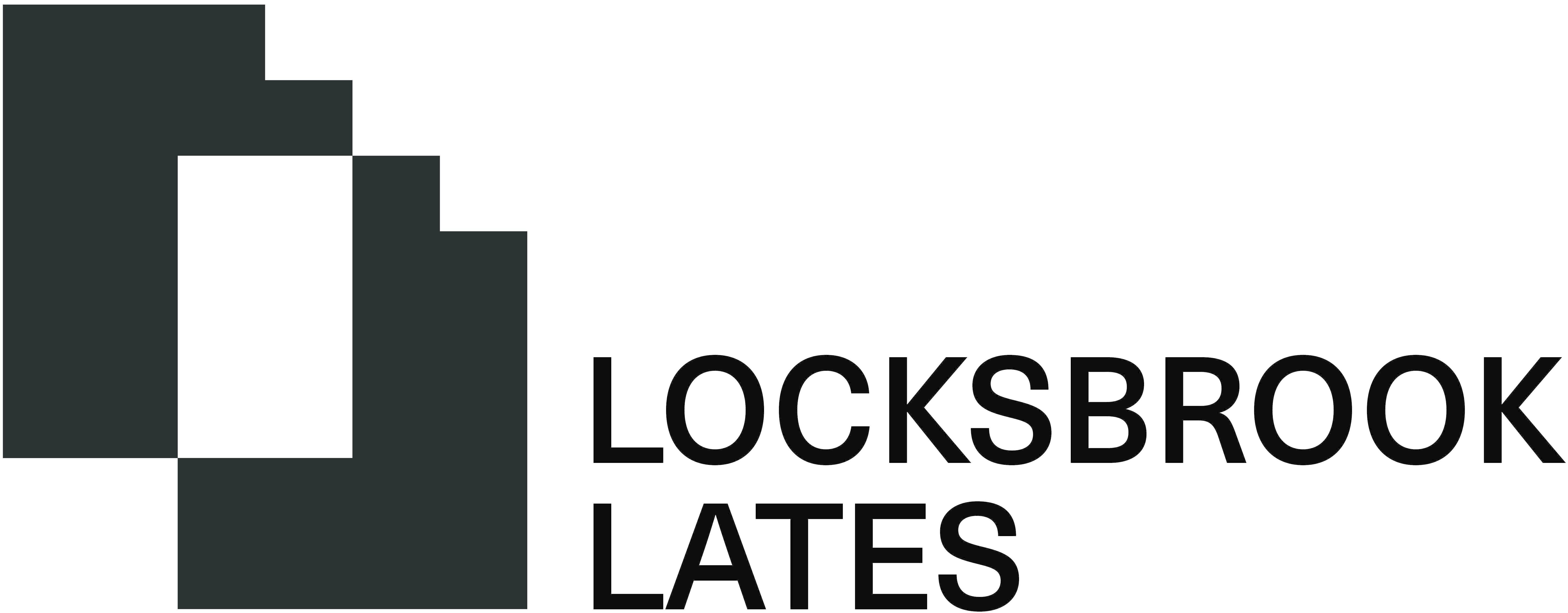 A geometric black and white logo for Locksbrook Lates